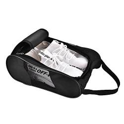Golf Schuhbeutel Atmungsaktiver Schuhträger mit Reißverschluss Sport Schuhbeutel Golfschuhe Aufbewahrungstasche 2Farben zur Auswahl(Schwarz) von VBESTLIFE