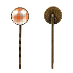 4 Stück Haarspangen, handgefertigte Haarspangen, Haarnadeln, Glitzer-Kristall-Haarnadel, eleganter Haarschmuck für Frauen und Mädchen,Orange Vintage Plaid von VBFOFBV