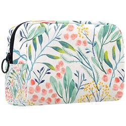 Große Kosmetiktasche, Kosmetiktasche, Reise Make up Tasche, Kosmetik Reisetaschen, tragbare Kulturtasche, geräumige Kosmetiktasche für Frauen und Mädchen,Pastorable Blumen Frühling Blumenweinlese von VBFOFBV