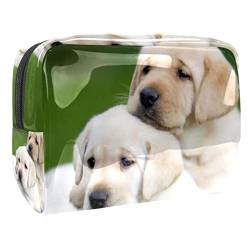 Große Make up Tasche Reißverschlusstasche Wasserdichter Reise Kosmetik Organizer für Frauen und Mädchen,Schöner Golden Retriever von VBFOFBV