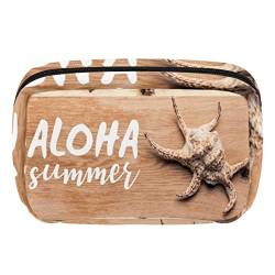 Hängender Reise Kulturbeutel, Kosmetik Make up Organizer für Frauen und Männer,Aloha Summer Beach Seestern Muschelschale von VBFOFBV