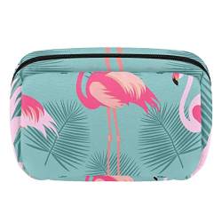 Hängender Reise Kulturbeutel, Kosmetik Make up Organizer für Frauen und Männer,Moderner tropischer Blätter Flamingo hawaiischer Sommer von VBFOFBV