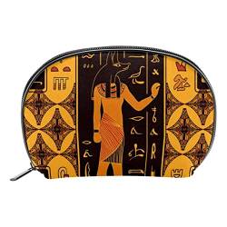 Kleine Make up Tasche für Geldbörse, Reise Kosmetiktasche, Make up Tasche, tragbar, vielseitig, Reißverschlusstasche für Frauen,Ethnische Stammes Retro Kunst des Alten Ägypten von VBFOFBV