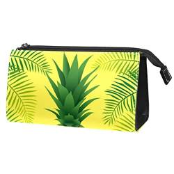 Kosmetiktasche für Frauen, entzückende, geräumige Make up Taschen, Reise, wasserabweisender Kulturbeutel, Zubehör Organizer,Hawaiischer tropischer Ananas Flamingo Sommer von VBFOFBV