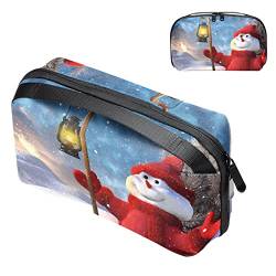 Kosmetiktasche für Frauen, entzückende, geräumige Make up Taschen, Reise, wasserabweisender Kulturbeutel, Zubehör Organizer,Weihnachtsschneemann Aurora von VBFOFBV