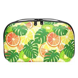 Kulturbeutel für Männer, großes Reise Rasierset, wasserabweisend, Badezimmer Organizer, Kosmetiktaschen,Cartoon Tropische Frucht Zitrone Grapefruit Sommer von VBFOFBV