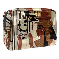 Kulturbeutel zum Aufhängen Dopp Kit für Männer Wasserabweisende Rasiertasche mit großem Fassungsvermögen für die Reise,Altes Ägypten Muster Vintager ethnischer Stammes von VBFOFBV