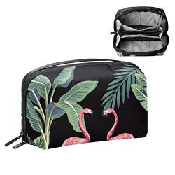 Kulturbeutel zum Aufhängen Dopp Kit für Männer Wasserabweisende Rasiertasche mit großem Fassungsvermögen für die Reise,Flamingo Paar tropischen Dschungel Sommer modern von VBFOFBV