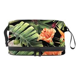 Make up Taschen für Frauen, Make up Reisetasche, wasserdichte Make up Organizer Tasche,Tropischer Dschungel Blumen Weinlese Hawaii Sommer von VBFOFBV