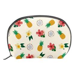 Unisex Kulturbeutel Reise Dopp Kit, Aufbewahrungsbeutel mit Griff für Kosmetik Toilettenartikel Bürsten Werkzeuge,Ananas hawaiischer Blumen Karikatur Sommer modern von VBFOFBV