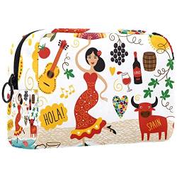 Unisex Kulturbeutel Reise Dopp Kit, Aufbewahrungsbeutel mit Griff für Kosmetik Toilettenartikel Bürsten Werkzeuge,Sommer Hawaii Strand Cartoon Aloha Tropical von VBFOFBV