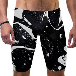 VBFOFBV Badehose Herren, Herren Jammer zum Schwimmen,Marmorbeschaffenheits Kunst modernes graues Schwarzes von VBFOFBV