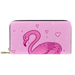 VBFOFBV Damen Geldbörse Bifold Multi Card Case Geldbörse mit Reißverschlusstasche, Valentinsgruß Rosa Einhorn Herz von VBFOFBV