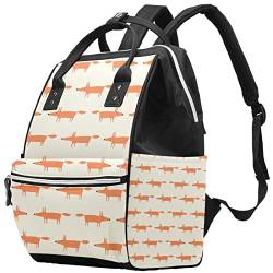 VBFOFBV Wickeltasche Rucksack, Großer Wickelrucksack, Reiserucksack, Laptoprucksack für Frauen,Tierfuchs Karikatur schön von VBFOFBV