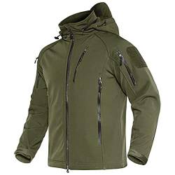 VBVARV Taktische Jacke Für Herren, Mit Fleece Gefütterte, Wasserabweisende Jacke, Softshell-Wintermäntel, Militärjacke,A,XXL von VBVARV