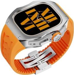 VBWVA Titan-Metall-Uhrengehäuse, Gummiband, Mod Kit, für Apple Watch Ultra 2 49 mm Serie, Herren-Uhrengehäuse, sportlich, atmungsaktiv, Ersatzzubehör, 49 mm, Achat von VBWVA