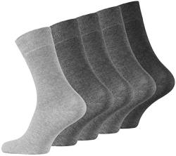 VCA 10 Paar Herren Business Socken in Grau-Tönen, mit venenfreundlichem, breitem Bund und weicher Spitzennaht von VCA