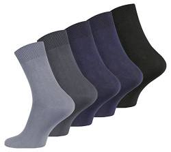VCA 10 Paar Herren Socken aus Baumwolle ohne Naht Business Herren Socken Blautöne - Cottonprime von VCA