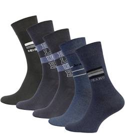 VCA 10 Paar Herren Socken mit JEANS Muster, Baumwolle mit Elasthan von VCA