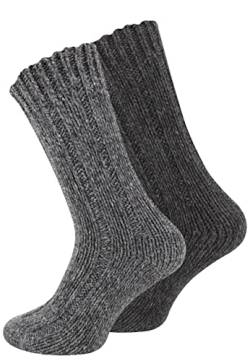 VCA 2 Paar Norwegersocken (Wollsocken), Stricksocken für Damen und Herren, Anthrazit, Gr. 39-42 von VCA