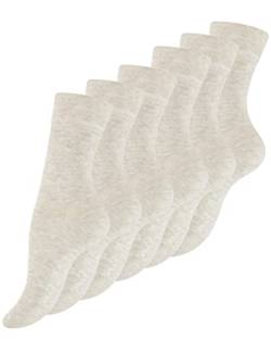 VCA 6 Paar Damen Wohlfühlsocken, Ohne Gummibund, Baumwolle, handgekettelte druckfreie Spitze Gr.39-42 beige' von VCA