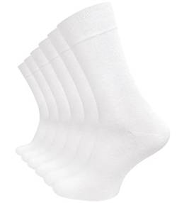 VCA 6 Paar Herren Diabetiker Socken, Ohne Gummibund, Baumwolle, handgekettelte druckfreie Spitze (43/46, weiss) von VCA
