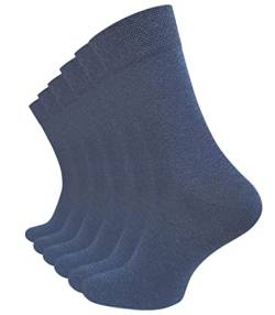 VCA 6 Paar Herren Diabetiker Socken, Ohne Gummibund, Baumwolle, handgekettelte druckfreie Spitze Gr.39-42 blau von VCA