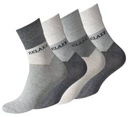 VCA 6 Paar Herren Kurzsocken RELAXX Quarter Socks ohne Gummibund (grau-beigé-meliert), Gr. 39-42 von VCA