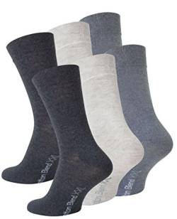 VCA 6 Paar Herren Socken Uni Übergröße XXL (Gr. 47-50), Grau, Baumwolle von VCA