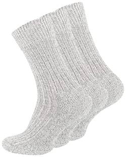 VCA 6 Paar Norweger - Socken grau melliert mit weich gepolsterter Plüschsohle. Gr. 39-42 von VCA