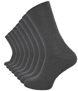 VCA 8 Paar Herren COMFORT Socken, ohne Gummibund, Baumwolle mit Elasthan in Anthrazit, Gr. 39-42 von VCA