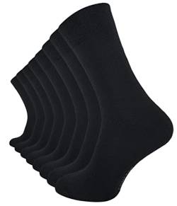 VCA 8 Paar Schwarze Herren Socken, Baumwolle, Herrensocken ohne Gummibund, Gr. 39-42 von VCA