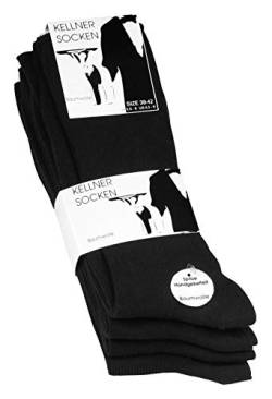 VCA Original schwarze Herren Kellnersocken, Baumwolle, Spitze Handgekettelt, 1:1 Rippe, 5 Paar, 39/42 von VCA