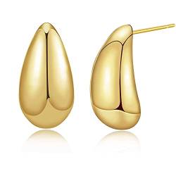 Chunky Gold Ohrringe 14K vergoldete Teardrop Ohrringe Geburtstagsgeschenke für Frauen Mädchen Muttertag von VCCKNB JEWELRY