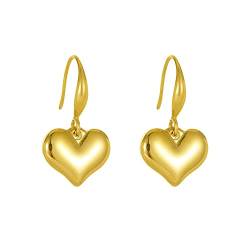 Herz-Ohrringe für Frauen Herz-Ohrringe 14K vergoldete baumeln Ohrringe Hypoallergene Ohrringe für empfindliche Ohren Valentinstag Muttertag Geschenk von VCCKNB JEWELRY