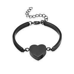 VCCWYQK Kremation Schmuck Urne Armband für Asche für Frauen Edelstahl Herz Urne Manschette Armband Kremation Keepsake Schmuck für Asche (B) von VCCWYQK