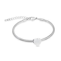 VCCWYQK Mini Herz Urne Armband für Asche für Frauen Mädchen Edelstahl Einäscherung Urne Armband Armreif für Asche Keepsake Memorial Jewelry Geschenke von VCCWYQK