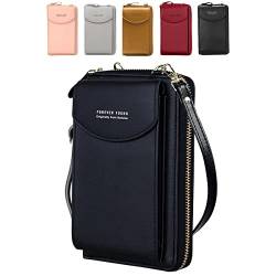 Damen Handy Umhängetasche, Leder Handytasche zum Umhängen mit Geldbörse Kartenfächer, Crossbody Geldbeutel Brieftasche Kleine Tasche Geschenke für Frauen zum Geburtstag Weihnachten von VDSOW