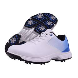 VEACAM wasserdichte Golfschuhe für Männer Golf Turnschuhe 7 Spike Walking Footwears Outdoor Golf Training Schuh,Blau,48 EU von VEACAM