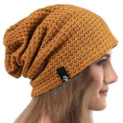 VECRY Damen Lässige Mütze Stricken Baskenmütze Gerippte Schädelkappe Winter Sommer Hüte (Comb Ingwer) von VECRY
