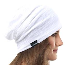 VECRY Damen Slouchy Mütze Dünne Sommer Schädelkappe Turban Sanft Schlafen Chemo Strickmützen (1 Weiß) von VECRY