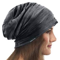 VECRY Damen Slouchy Mütze Dünne Sommer Schädelkappe Turban Sanft Schlafen Chemo Strickmützen (A Grau) von VECRY