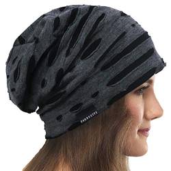 VECRY Damen Slouchy Mütze Dünne Sommer Schädelkappe Turban Sanft Schlafen Chemo Strickmützen (H Grau) von VECRY