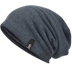 VECRY Herren Baumwolle Mütze Strickmützen Slouch Beanie Schädel Cap Winter Sommer Hüte (305-Grau) von VECRY