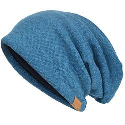 VECRY Herren Baumwolle Mütze Strickmützen Slouch Beanie Schädel Cap Winter Sommer Hüte (Blau) von VECRY