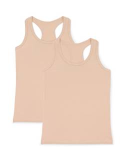 VEDATS 2er-Pack Damen Sportshirt Tank Top Racerback Unterhemd (L, Hautfarben) von VEDATS