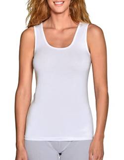 VEDATS 2er-Pack Damen Unterhemd Tank Top Achselhemd Body Ärmellos (L, Weiß) von VEDATS