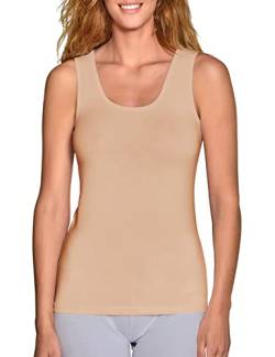 VEDATS 2er-Pack Damen Unterhemd Tank Top Achselhemd Body Ärmellos (S, Hautfarben) von VEDATS