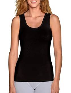 VEDATS 2er-Pack Damen Unterhemd Tank Top Achselhemd Body Ärmellos (S, Schwarz) von VEDATS