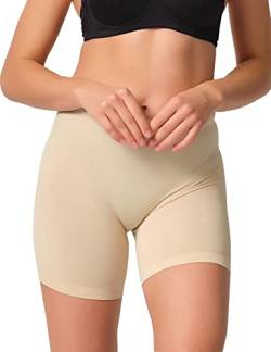 VEDATS Damen Kurze Leggings Shorts Tights Radlershorts Soft Polyamid (M, Hautfarben) von VEDATS